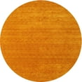 thumbnail image 1 of Ahgly Company Machine Washable Indoor Round Contemporary Orange Red Area Rugs, 4' Round, 1 of 7