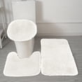 thumbnail image 1 of RBCKVXZ Juego de 3 alfombras de baño de color liso, antideslizantes, gruesas y absorbentes, lavables a máquina, decoración de baño en liquidación, color blanco, 1 of 1