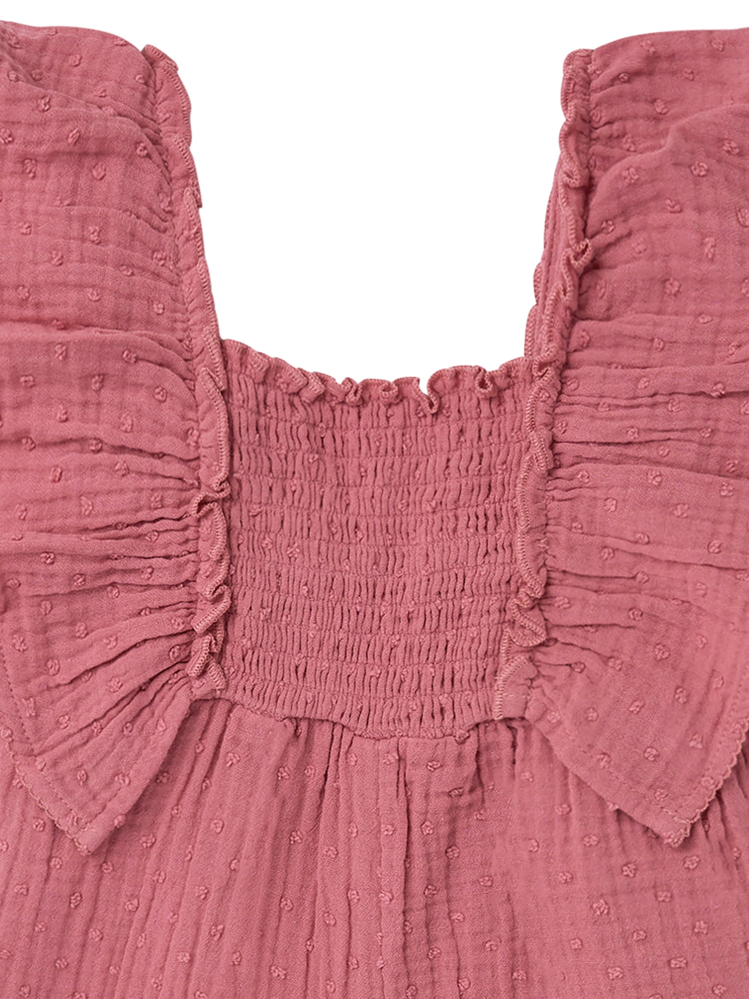 Modern Moments by Gerber Toddler Girl Flutter Romper with Smocking, Sizes 12 Months - 5T