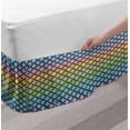 thumbnail image 2 of Abstract Bed Skirt, Modernized Optical Illusion Rhythmic Colorful Rainbow Style Illustration, Elastic Bedskirt Dust Ruffle Wrap Around for Bedding Decor, 4 Sizes, Sky Blue Multicolor, by Ambesonne, 2 of 2