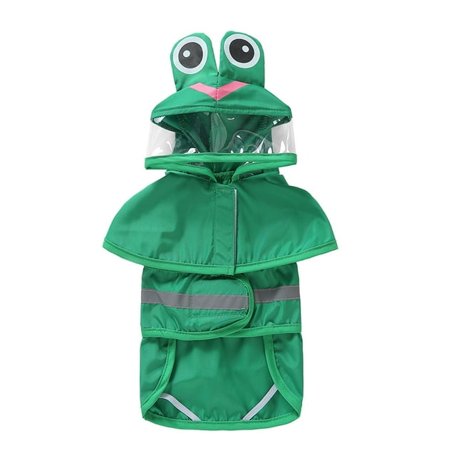 Imperméable pour Chien Poncho Léger Ajustable à Capuche Réfléchissant Veste Portable pour Petits Moyens Grands Chiens Chiots Voyage Été Saison des Pluies