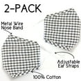 thumbnail image 2 of Humble Chic Reusable Breathable Cotton Face Mask - 2-Pack Gray Check, 2 of 7