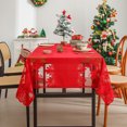 thumbnail image 3 of ¡Corre y Ahorra!, Mantel de regalo de Navidad, mantel de cuadrados con tema navideño, mantel de encaje rojo, camino de mesa, mantel de decoración navideña, 1 pieza Akmoler, 3 of 8