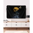 thumbnail image 3 of Yellow Rose Outdoor TV Cover 60 to 65 inch Butterfly Splash Water Nature Dreamy Waterproof Dustproof TV Covers for Outside with Zipper Remote Control Pocket Flat Screen Protectors, 3 of 7