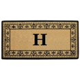 thumbnail image 1 of Nedia Home O2199H 36 x 72 Po Corinthienne Résistant Tapis de Porte en Fibre de Coco & 44; Monogramme H - Bronzage Naturel & Noir, 1 of 1