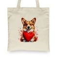 thumbnail image 2 of Happy Valentine's Day Corgi Brings Love Heart Canvas Tote Bag Welsh Corgi Dog Lover Gifts Idea Reusable Shopping Grocery Bag - 02028, 2 of 5