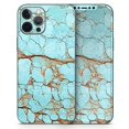 thumbnail image 5 of DesignSkinz Cracked Teal Stone Full-Body Skin Decal Wrap Cover for iPhone 15 Pro, 5 of 9