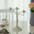thumbnail image 2 of Antique 12 Distressed 3 Arm Metal Candelabra for Dining Room, Entryway, Kitchen and Vanity, 2 of 7