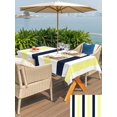 thumbnail image 6 of 54x80 Inch Outdoor Tablecloth with Umbrella Hole Zipper Rectangle Yellow Navy Blue Striped Rectangular Tablecloths Outside Waterproof Farmhouse Stripe Art Patio Table Cloth Cover for Picnic Party, 6 of 8