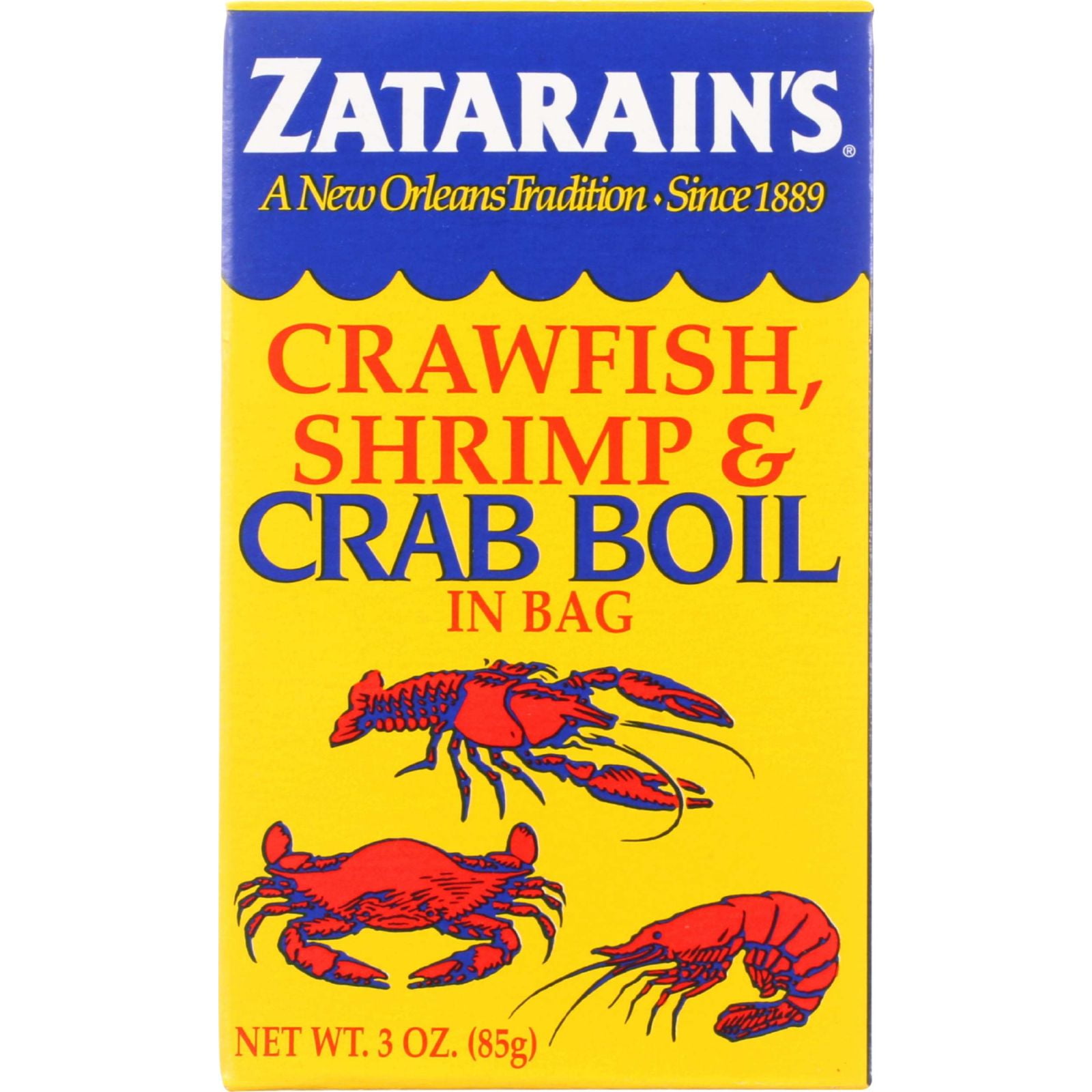 Zatarains Seafood Boil Crawfish Shrimp and Crab In a Bag 3 oz case of 12 by
