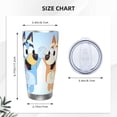 thumbnail image 4 of Lsque Bluey Pattern 20oz Car Cup with Lid and Straw, Insulated Coffee Cup with Straw Topper, Spill Proof Travel Coffee Mug, Stainless Steel Tumble, 4 of 8