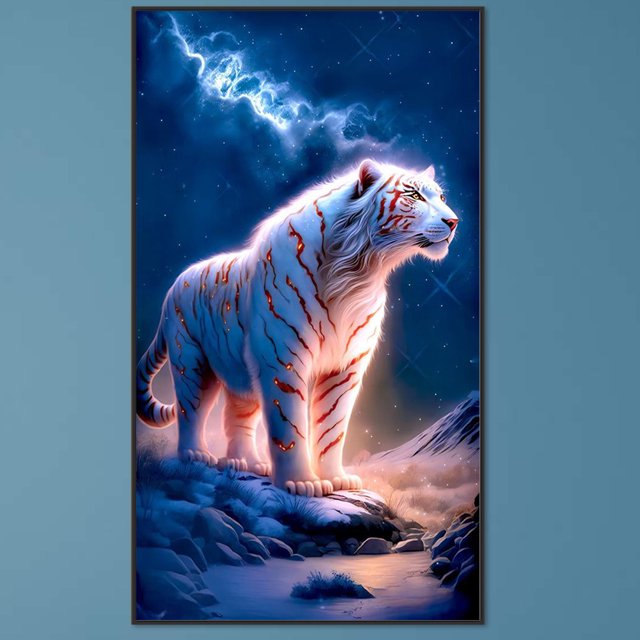 Cuadros Decorativos 5D bricolaje cuadrado completo taladro diamante pintura tigre Kit decoración del hogar (ZQA424) Wdftyju embutido en tela