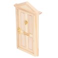 thumbnail image 1 of Mini Puerta De Madera, Material De Abedul, Puerta En Miniatura, Artesanía Fina, 4 Rejillas Para Decoración De Casa De Muñecas 1:12, 1 of 7