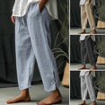 thumbnail image 2 of Pantalones casuales de mujer para primavera y verano, de tiro medio, cintura elástica, cordón ajustable, estilo jogging y yoga, con bolsillos, pernera ancha, estilo harem., 2 of 4