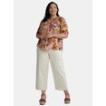 thumbnail image 5 of Terra & Sky Women's Plus Size Smocked Blouse, Sizes 0X-5X, 5 of 5