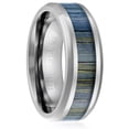 thumbnail image 3 of Mens Wedding Band in Titanium 8MM with Zebra Wood Inlay, 3 of 4