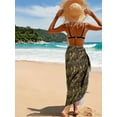thumbnail image 3 of HAPPY BAY Women's Summer Wraps Swimwear Coverups Sarong Swim Cover ups Beachwear Skirt Beach Cover-up Long Pareos for Women One Size Brown, Floral, 3 of 5