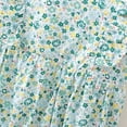 thumbnail image 6 of Curuila Kids Infant Girls Romper With Headbands Fly Sleeve Crew Neck Floral Prints Summer Casual Comfort Bodysuits Light Green Size 6-9 Months, 6 of 8