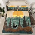 thumbnail image 2 of Manfei Rustic Deer Moose Elk Twin Sheet Sets, Retro Country Animal Twin Fitted Sheet, Farmhouse Cabin Wildlife Flat Sheet, Microfiber Bedroom Decor, 3 Pieces, 2 of 7