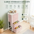 thumbnail image 5 of ACCVER Dresser for Bedroom 4 Storage drawer, Fabric Closet Chests Organizer Tower with Wooden Top Metal Frame for Living Room Hallway Entryway, Pink, 5 of 7