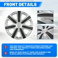 thumbnail image 3 of (4 pack) Hubcap Wheel Cover Replacement R16 Hub Caps Universal Wheel Rim Cover ABS Material Exterior Accessories Snap On Car Truck SUV -16-Inch Silver & Black, 3 of 7