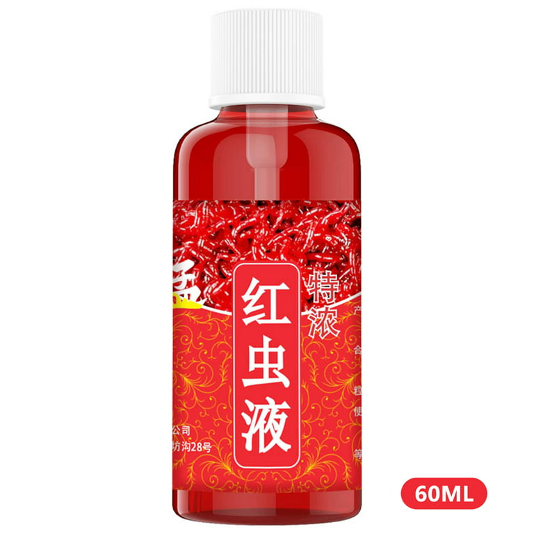 60ml Red Worm Liquid Bait, Fish Scent Bait Fish Additive, Concentrated  Fishing Lures Baits,Safe Effective Fish Bait Attractant Enhancer 