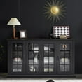 thumbnail image 4 of Merluxy 35" Sideboard, 6 Adjustable Shelves , 4 Doors, Classic Black, 4 of 6