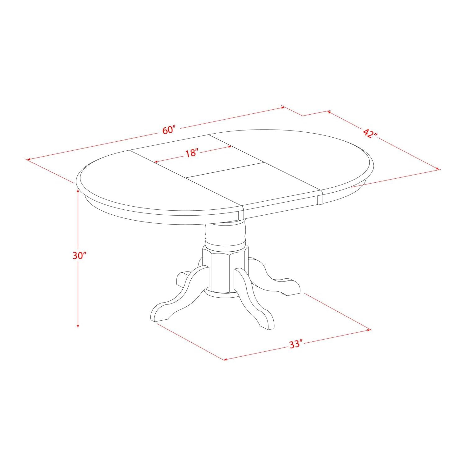 HomeStock African Artistry Kitchen Dining Table - an Oval Wooden Table Top with Butterfly Leaf & Pedestal Base, 42x60 Inch, Modern Oval Dining Table-Color:Black and Cherry