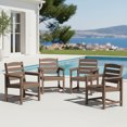 thumbnail image 2 of KINGYES All Weather Outdoor Dining Chairs Set of 4, HDPE Oversized Patio Chairs, Brown, 2 of 9