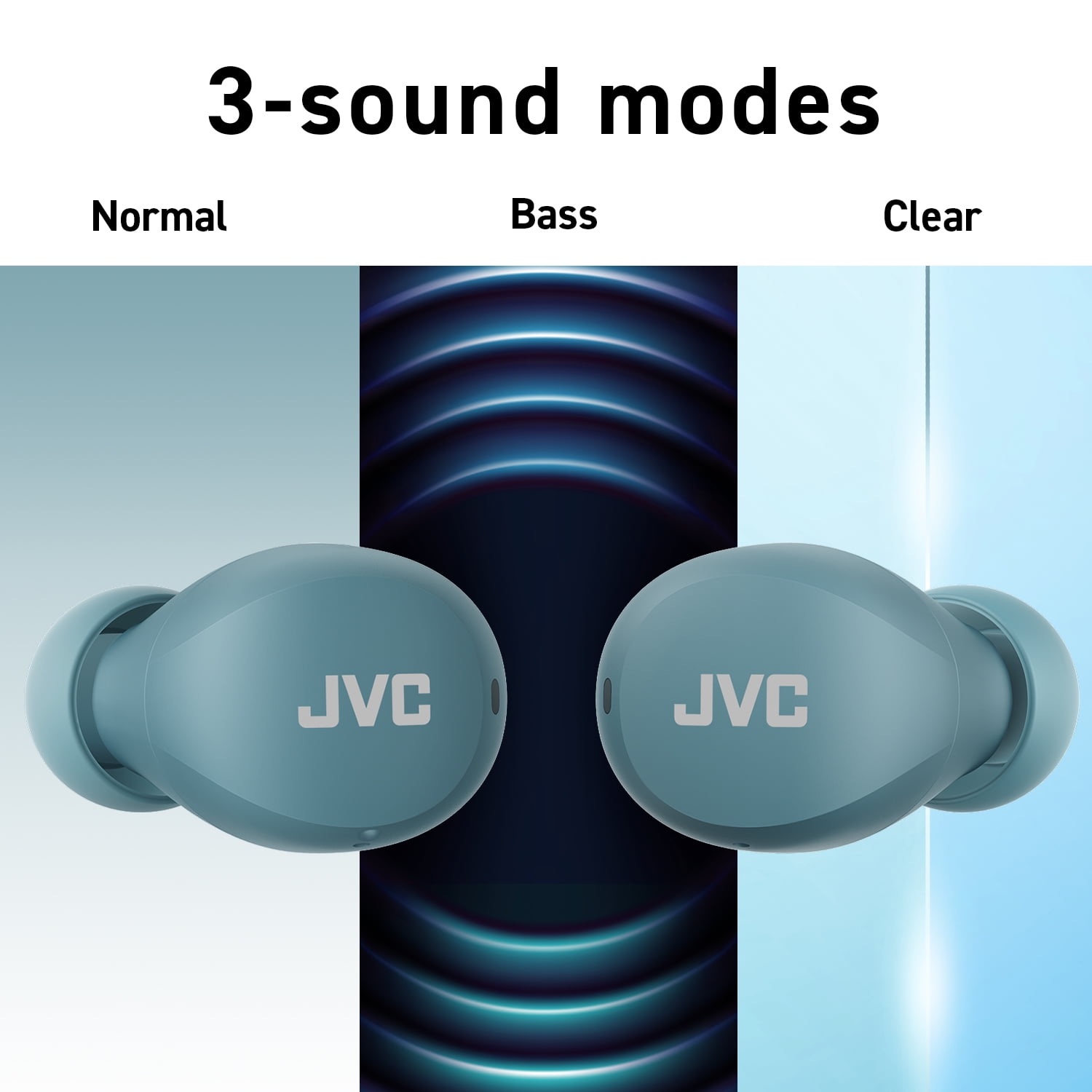 JVC Compact and Lightweight Gumy Mini True Wireless Earbuds Headphones, Long Battery Life (up to 23 Hours), Sound with Neodymium Magnet Driver, Water Resistance (IPX4) - HAA6TZ (Green)