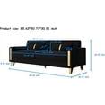 thumbnail image 4 of Modern Velvet Sofa Couch, 86" Large Loveseat Sectional Sofa Couch with Gold Legs for 3-4 Persons, Upholstered Deep Seat Love Seat Sofa Chaise for Living Room Office Apartment Black, 4 of 7