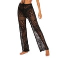 thumbnail image 4 of Angala Womens Cover Up Pants Hollow Out Crochet High Waist Mesh Beach Bikini Swimsuits Pants Soft Stylish Women's Casual Pants, 4 of 6