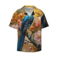 thumbnail image 5 of Daiia Bluebird Blossom Elegance Men's Linen Shirts Short Sleeve Casual Shirts Button Down Shirt for Men Beach Summer Wedding Shirt-4X-Large, 5 of 6