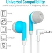 Bulk Wholesale Lot Kids Earbuds Headphones Earphones for Schools, Libraries, Hospitals, Gifts Individually Bagged (20 Pack, Rainbow Colors)