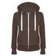 thumbnail image 5 of Women Hoodies with Zipper Clearance Full-Zip Hooded Sweatshirts Comfy Loose Long Sleeve Hoodies Jacket Lightweight Zip up Hoodies Sweatshirts Fall Winter Warm Sweater Coat Coffee 3XL, 5 of 5