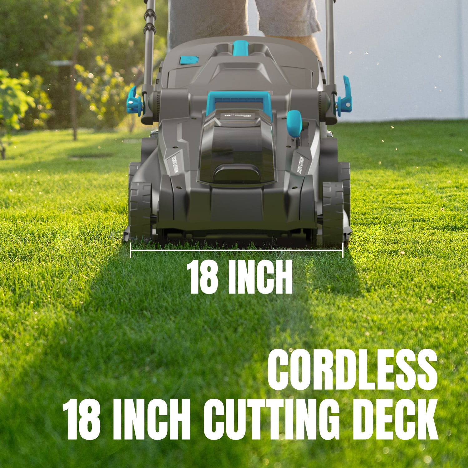 Mightymow Brushless Self-Propelled Lawn Mower, 2*20V 18" Cordless Lawn Mower, with 2*4.0Ah Battery& Dual Charger Included