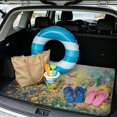 thumbnail image 2 of Xixirimido Universal Car Trunk Mat, All Weather Trunk Protection Cargo Liner Stylish Vehicle Interior Accessories Durable Cargo Mat 29" x 39", Butterfly Vibrant Sunflower, 2 of 7