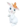 thumbnail image 2 of Figuras de conejo en miniatura Fernando esculturas de luz de mariposa solar estatuas al aire libre blanco, 2 of 8