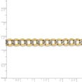 thumbnail image 5 of 14K Rhodium Plated Yellow Gold 6.75mm Semi-solid Pav� Curb Chain 18 Inch, 5 of 6