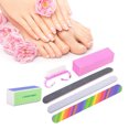 thumbnail image 3 of Juego de 6 herramientas para manicura: 3 limas de uñas, lima cuadrada, lima de tofu y cepillo cuadrado pequeño, colores aleatorios., 3 of 4