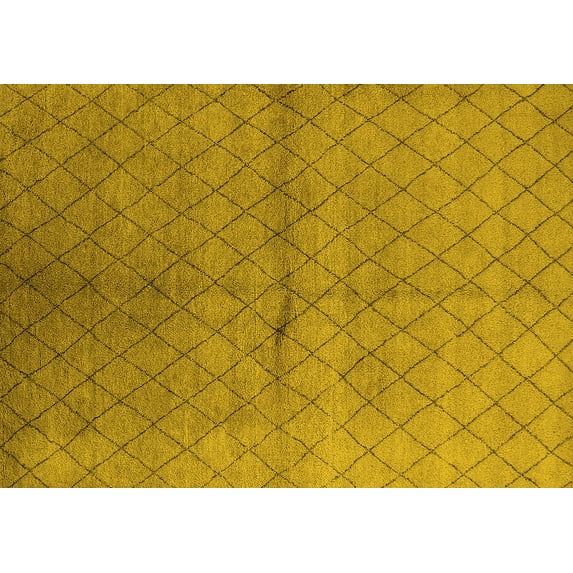 Ahgly Company Machine Washable Indoor Rectangle Oriental Yellow Industrial Area Rugs, 2' x 4'