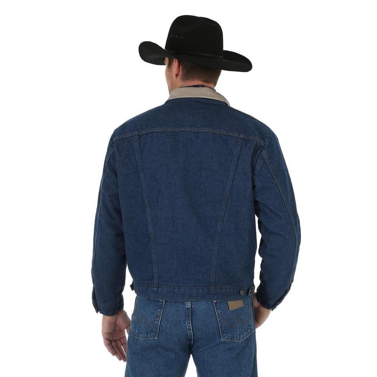 Wrangler Mens Blanket Lined Jacket, Denim, Corduroy Collar