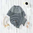 thumbnail image 2 of Generic Boys Knitted Pullovers for Toddler Boy Girl Patchwork Knitted Sweater Baby Jumpsuit Romper Cotton Caps Hat Outfits Sets Clothes, 2 of 9