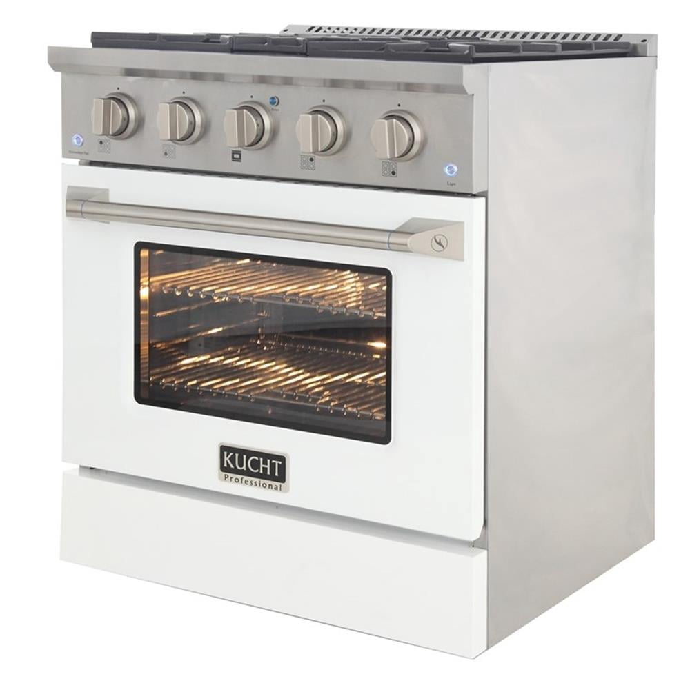 Pemberly Row 30" 4.2 cu. ft. Dual Fuel Range Propane Gas Sealed Burners in White