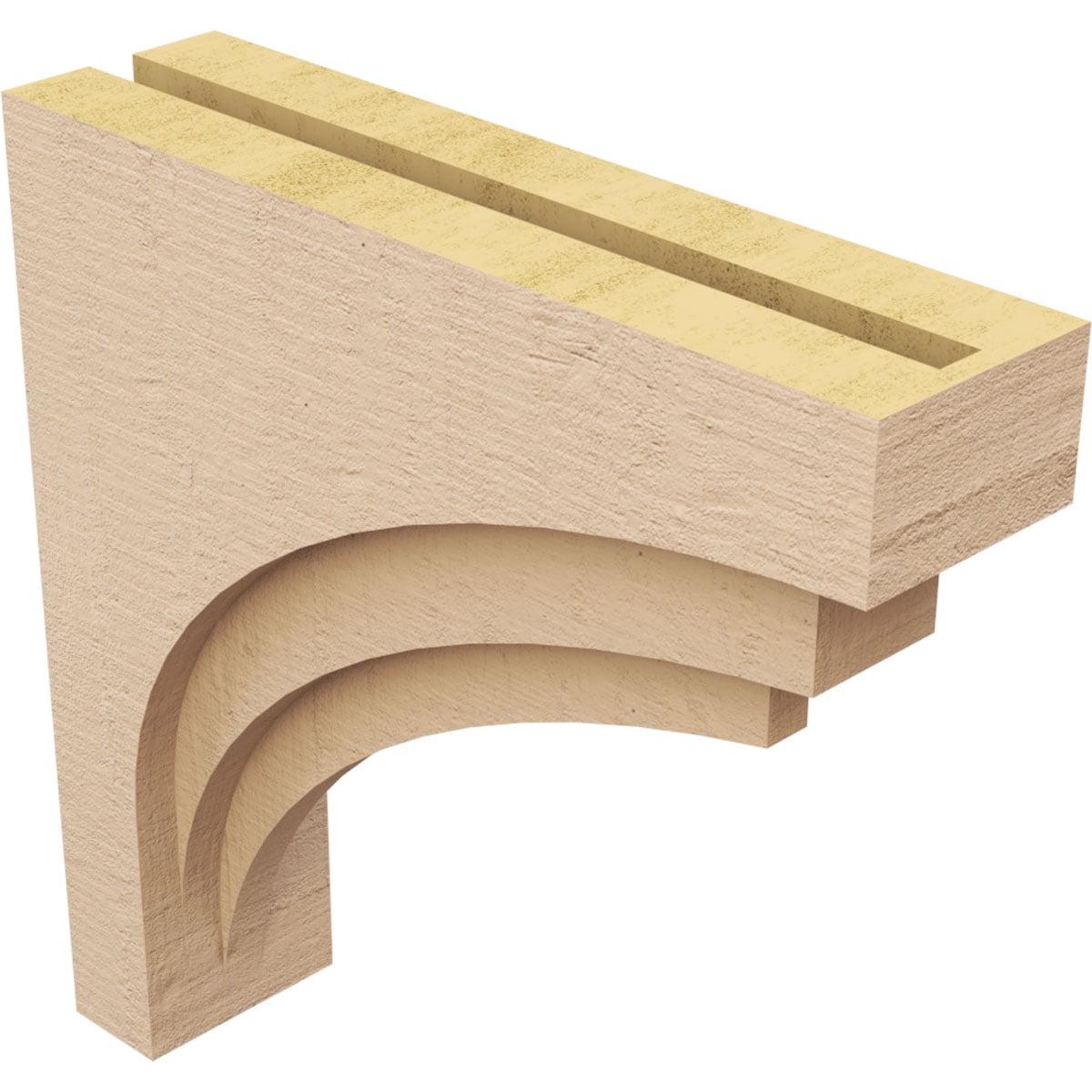 5"W x 20"D x 20"H Thin Rockford Rough Cedar Woodgrain TimberThane Corbel, Primed Tan