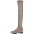 thumbnail image 2 of YDN Women Classic Round Close Toe Suede Side Zipper Knee High Boots Chunky Low Heel Stretchy Over The Knee Boots Shoes Size 14 Gray, 2 of 4