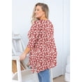 thumbnail image 6 of SHOWMALL Plus Size Shirt for Women 3/4 Sleeve Clothes Maple Leaf 4X Blouse Swing Top Crewneck Maternity Loose Clothing for Leggings, 6 of 6