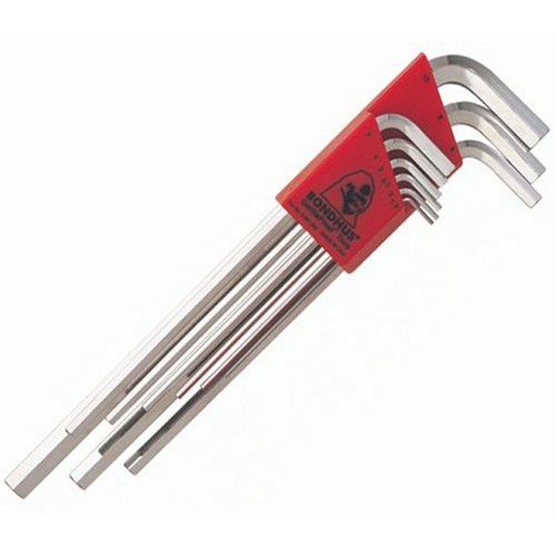 BONDHUS 17199 9 Pc. Metric LShaped Hex Key Set