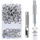 thumbnail image 1 of 100 Uds. Juegos de ojales Kit de ojales de 14mm herramientas para ojales Kit de ojales con ojales de metal con herramientas para ojales para reparación de tiendas de lona de lona plateadas, 1 of 5