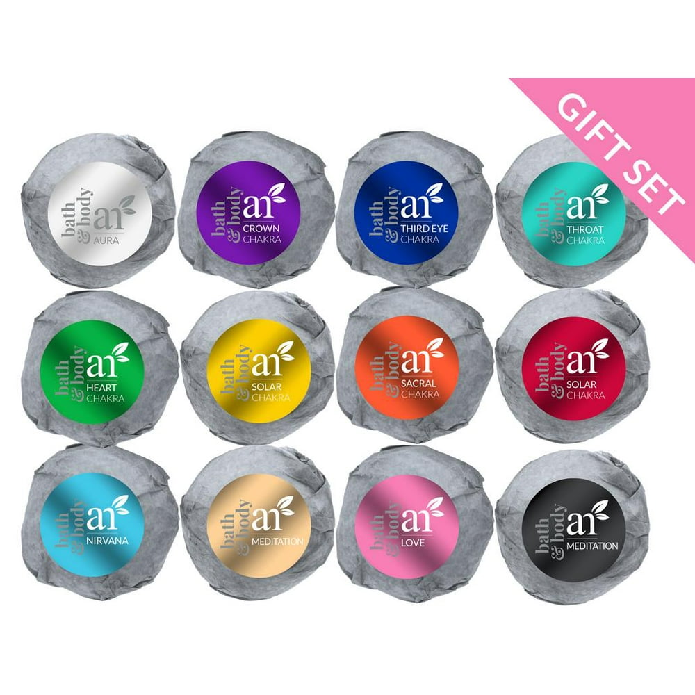 Natural Essential Oil Bath Bombs (12x4 Oz) Moisturize Relaxing